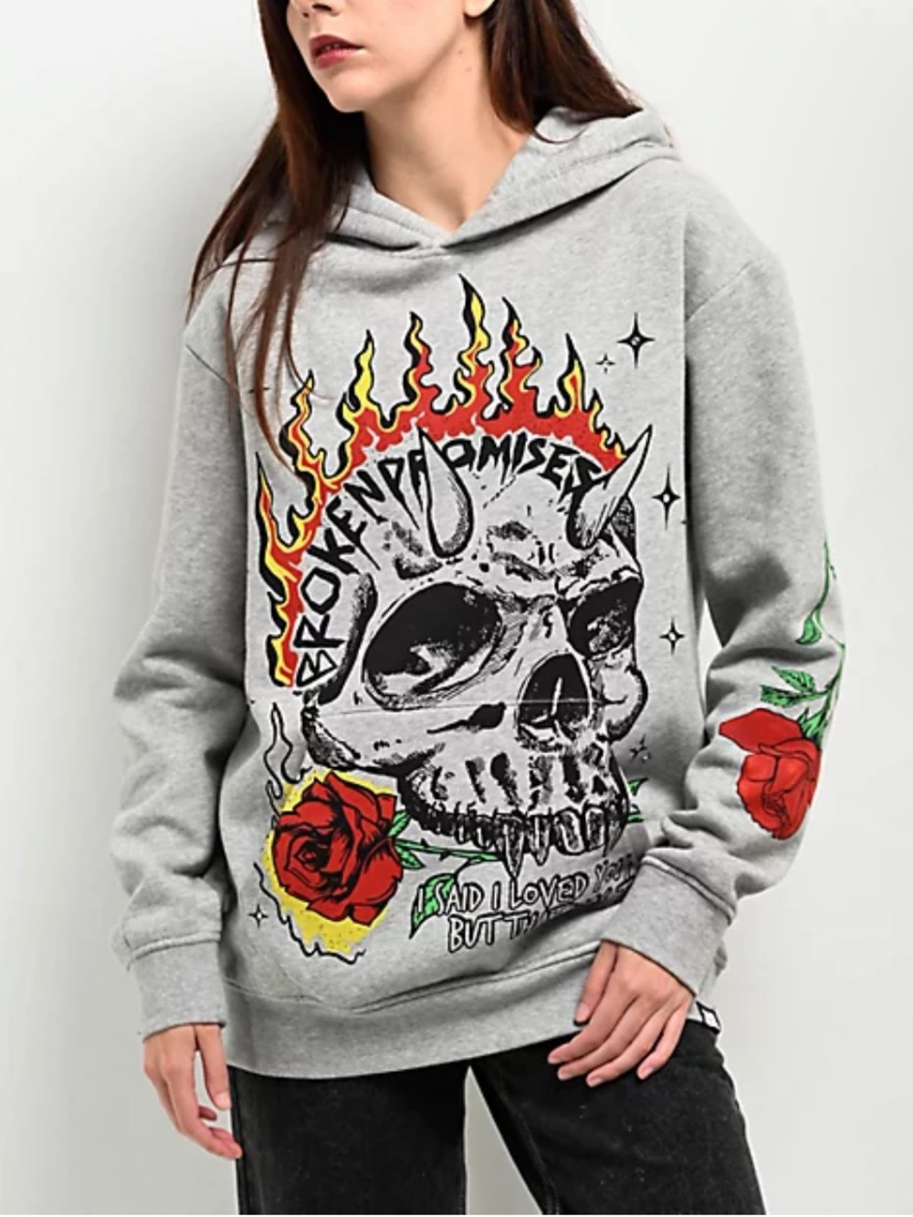 Broken Promises That Was Then Grey Hoodie